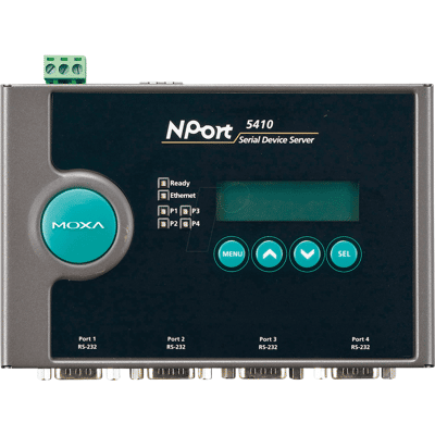 MOXA NPORT 5410 - Servidor de dispositivos, 1x RJ45, 4x RS-232, DB9 MOXA NPORT 5410 - Servidor de dispositivos, 1x RJ45, 4x RS-232, DB9