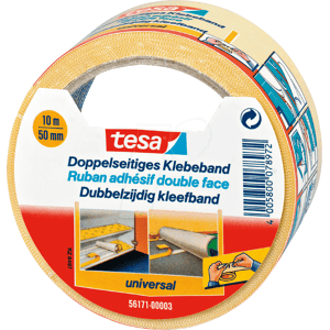 TESA 56171 - Cinta adhesiva de doble cara, 10 m x 50 mm TESA 56171 - Cinta adhesiva de doble cara, 10 m x 50 mm