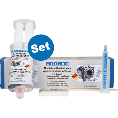 WEICON 10058776 - Juego de pegamento para minutos de aluminio, 24 ml WEICON 10058776 - Juego de pegamento para minutos de aluminio, 24 ml