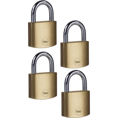 YALE YE Y110B401224 - Candado, latón, 40 mm, 4 piezas YALE YE Y110B401224 - Candado, latón, 40 mm, 4 piezas