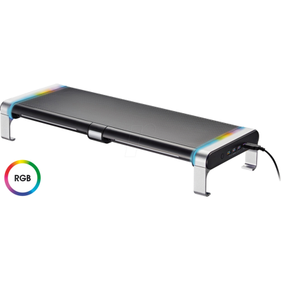 MYWALL MYW HT42L - Soporte para monitor, dos cajones, concentrador USB MYWALL MYW HT42L - Soporte para monitor, dos cajones, concentrador USB