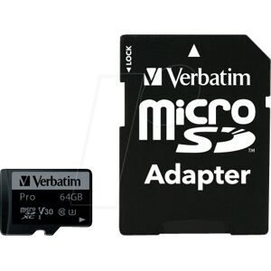 VERBATIM 47042 - Tarjeta de memoria microSDXC 64 GB, Verbatim, clase 10, U3 VERBATIM 47042 - Tarjeta de memoria microSDXC 64 GB, Verbatim, clase 10, U3