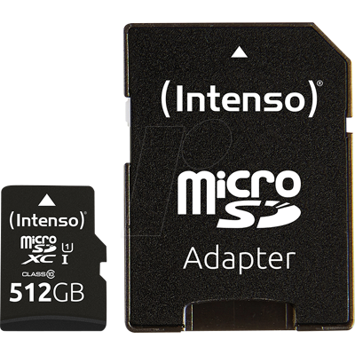 INTENSO 3424493 - Tarjeta de memoria microSDXC de 512GB, Intensiso Class 10, UHS-1 INTENSO 3424493 - Tarjeta de memoria microSDXC de 512GB, Intensiso Class 10, UHS-1