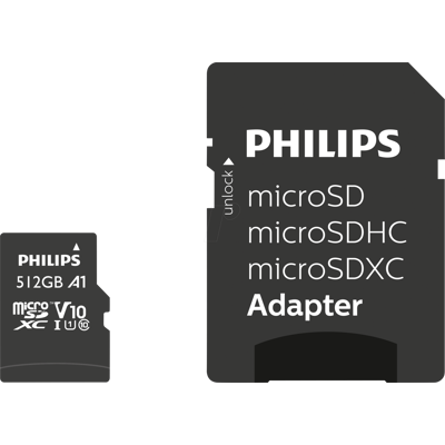 PHILIPS MEDIA PHI FM51MP45B - Tarjeta microSDXC, 512GB Clase 10 UHS-I U1 incl. Adaptador PHILIPS MEDIA PHI FM51MP45B - Tarjeta microSDXC, 512GB Clase 10 UHS-I U1 incl. Adaptador