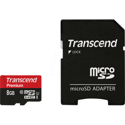 TS8GUSDU1 - Tarjeta de memoria microSDHC 8 GB, Transcend Class 10 UHS-I TS8GUSDU1 - Tarjeta de memoria microSDHC 8 GB, Transcend Class 10 UHS-I