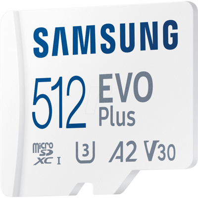 SAMS MB-MC512SA - Tarjeta de memoria microSDXC de 512GB, Samsung, EVO Plus SAMS MB-MC512SA - Tarjeta de memoria microSDXC de 512GB, Samsung, EVO Plus
