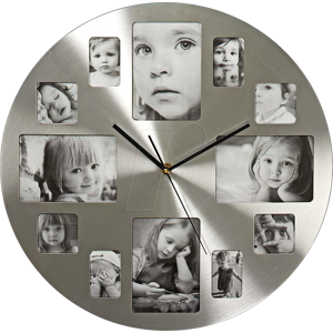 NEDIS N CLWA003PH40 - Reloj de pared, diámetro: 400 mm, metal, plateado NEDIS N CLWA003PH40 - Reloj de pared, diámetro: 400 mm, metal, plateado