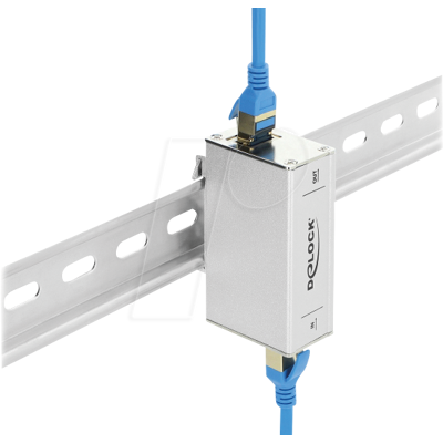 DELOCK 62066 - RJ45 Network Surge Protector, 10G, DIN Rail Mount DELOCK 62066 - RJ45 Network Surge Protector, 10G, DIN Rail Mount