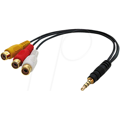 LINDY 35539 - Conector macho jack estéreo de 3,5 mm a 3 conectores hembra RCA LINDY 35539 - Conector macho jack estéreo de 3,5 mm a 3 conectores hembra RCA
