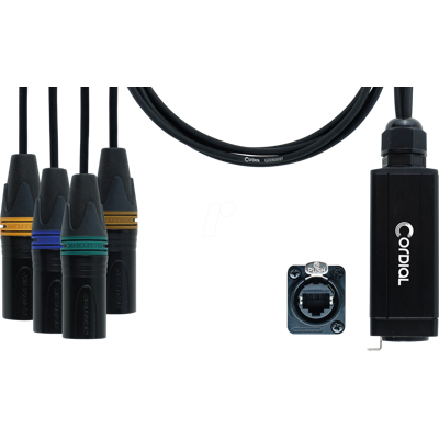 CORDIAL CDX 07 MN 3 QUAD - Adaptador CORDIA LEthercon QUAD DMX-AES/EBU, 0,70m CORDIAL CDX 07 MN 3 QUAD - Adaptador CORDIA LEthercon QUAD DMX-AES/EBU, 0,70m