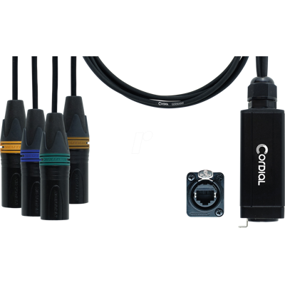 CORDIAL CDX 07 MN 5 QUAD - Adaptador CORDIA LEthercon QUAD DMX-AES/EBU, 0,70m CORDIAL CDX 07 MN 5 QUAD - Adaptador CORDIA LEthercon QUAD DMX-AES/EBU, 0,70m