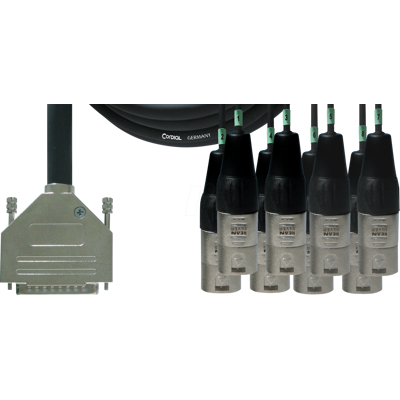 CFD 3 DMT - CORDIAL 1x D-SUB, 8x XLR macho de 3 polos, 3,00m CFD 3 DMT - CORDIAL 1x D-SUB, 8x XLR macho de 3 polos, 3,00m