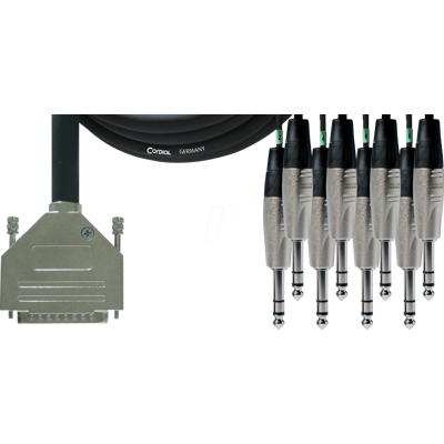 CFD 3 DVT - CORDIAL 1x D-sub, 8x conector estéreo de 6,3 mm, 3,00m CFD 3 DVT - CORDIAL 1x D-sub, 8x conector estéreo de 6,3 mm, 3,00m