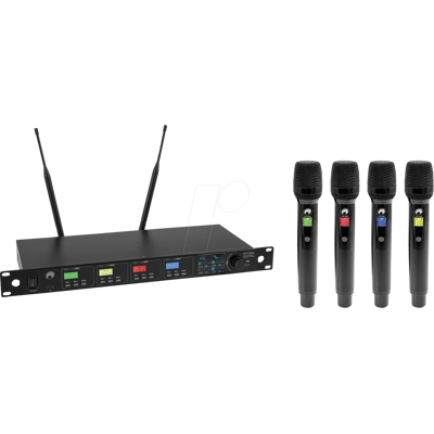 OMNI 13063604 - OMNITRONIC UHF 604 sistema de micrófono inalámbrico de 4 canales OMNI 13063604 - OMNITRONIC UHF 604 sistema de micrófono inalámbrico de 4 canales