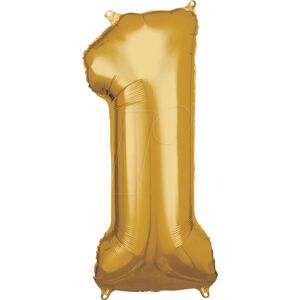 AMSC BALLON 1 GO - AMSCAN foil globo número 1 oro AMSC BALLON 1 GO - AMSCAN foil globo número 1 oro