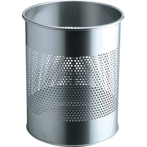 DURABLE 331023 - Contenedor de basura, 15 l, redondo, metal, plateado DURABLE 331023 - Contenedor de basura, 15 l, redondo, metal, plateado