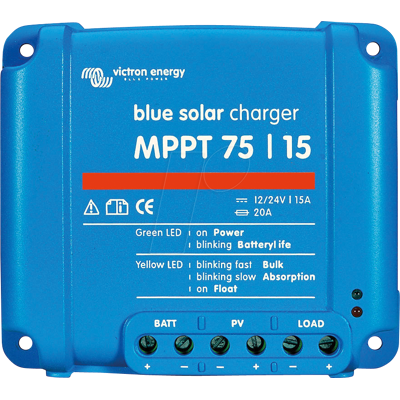 Controlador de carga solar MPPT 75V 12/24V 15A - Victron Energy Controlador de carga solar MPPT 75V 12/24V 15A - Victron Energy