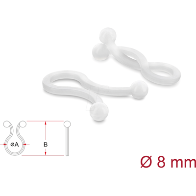 DELOCK 22061 - Brida para cables Ø 8 mm transparente, 100 piezas DELOCK 22061 - Brida para cables Ø 8 mm transparente, 100 piezas