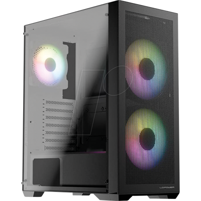 Gabinete PC LC-Power Micro-ATX 717B Negro - Malla, soporte 6 ventiladores Gabinete PC LC-Power Micro-ATX 717B Negro - Malla, soporte 6 ventiladores
