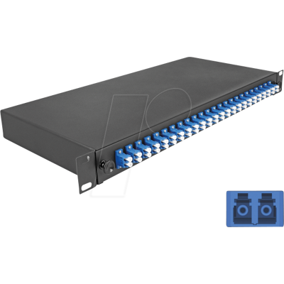 DELOCK 67009 - Caja de empalme de fibra óptica de 19", 24x LC dúplex OS2, 1RU DELOCK 67009 - Caja de empalme de fibra óptica de 19", 24x LC dúplex OS2, 1RU