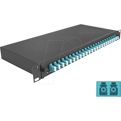DELOCK 67010 - Caja de empalme de fibra óptica de 19", 24x LC dúplex OM3, 1RU DELOCK 67010 - Caja de empalme de fibra óptica de 19", 24x LC dúplex OM3, 1RU