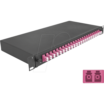 DELOCK 67011 - Caja de empalme de fibra óptica de 19", 24x LC dúplex OM4, 1RU DELOCK 67011 - Caja de empalme de fibra óptica de 19", 24x LC dúplex OM4, 1RU