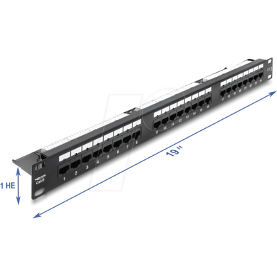 DELOCK 91087 - Panel de parche de 19" 24 puertos CAT 1 con led, sin blindaje, n DELOCK 91087 - Panel de parche de 19" 24 puertos CAT 1 con led, sin blindaje, n