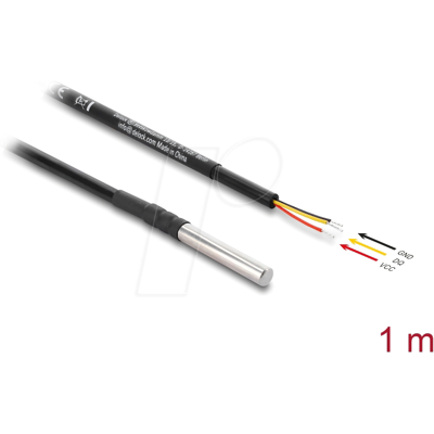DELOCK 91407 - Cable de sonda de temperatura, DS18B20, 3x extremos de cable abi DELOCK 91407 - Cable de sonda de temperatura, DS18B20, 3x extremos de cable abi