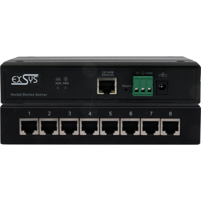 EXSYS EX61008 - Servidor de dispositivos, 1 RJ45, 8 RS-232/422/485 EXSYS EX61008 - Servidor de dispositivos, 1 RJ45, 8 RS-232/422/485