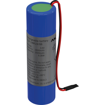 ANSMANN ANS 2347-3008-50 - Paquete de baterías de iones de litio, 3,6 V, 2550 mAh, 1 ANSMANN ANS 2347-3008-50 - Paquete de baterías de iones de litio, 3,6 V, 2550 mAh, 1