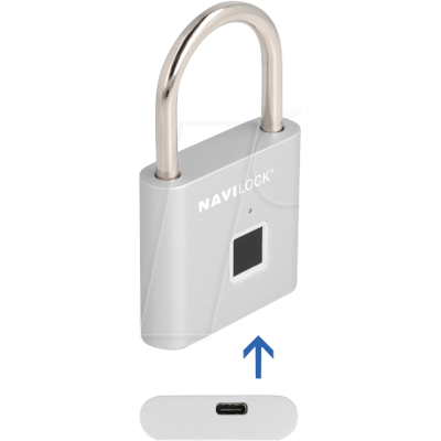 Navilock 20966 - Candado con Huella Digital - Plata Navilock 20966 - Candado con Huella Digital - Plata