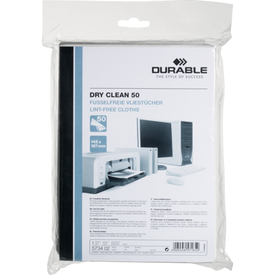 DURABLE 573402 - Paños de limpieza, vellón, 50 paños DURABLE 573402 - Paños de limpieza, vellón, 50 paños