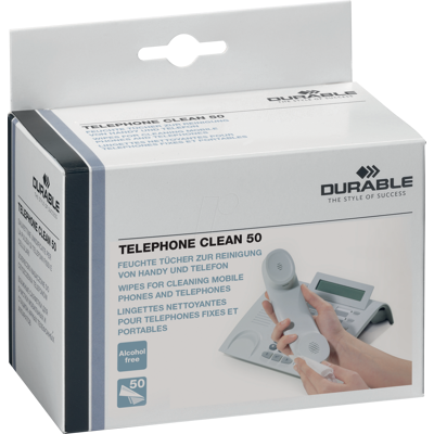 DURABLE 578502 - Paños de limpieza, empaquetados individualmente, para tel DURABLE 578502 - Paños de limpieza, empaquetados individualmente, para tel