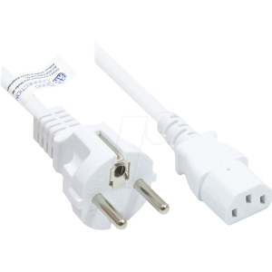 GOOD CONNECTIONS GC P0030-W010 - Cable eléctrico tipo E+F CEE 7/7 a C13, blanco, 0,75 mm², 1 m.. GOOD CONNECTIONS GC P0030-W010 - Cable eléctrico tipo E+F CEE 7/7 a C13, blanco, 0,75 mm², 1 m..