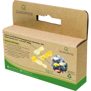 QUADRIOS QUAD 2011C404 - Conector de cable con rama enchufable - Amarillo (4,0 - 6,0 mm²) QUADRIOS QUAD 2011C404 - Conector de cable con rama enchufable - Amarillo (4,0 - 6,0 mm²)