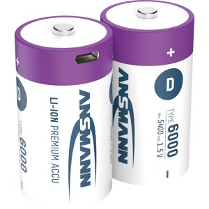 ANSMANN ANS 1314-0005 - Batería de iones de litio, D (mono), 1,5 V, 5400 mAh, USB ANSMANN ANS 1314-0005 - Batería de iones de litio, D (mono), 1,5 V, 5400 mAh, USB