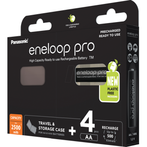 PANASONIC ENELOOP P 4XAAB - Eneloop PRO, batería NiMH, AA (mignon), 2500 mAh, 4-pack PANASONIC ENELOOP P 4XAAB - Eneloop PRO, batería NiMH, AA (mignon), 2500 mAh, 4-pack