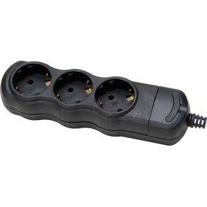 KOPP EL KO 3-FACH SW - Regleta, triple, sin cable, negra KOPP EL KO 3-FACH SW - Regleta, triple, sin cable, negra