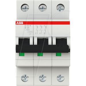ABB S203M-B25 - Interruptor automático, Char. B, 25 a, 3 polos ABB S203M-B25 - Interruptor automático, Char. B, 25 a, 3 polos