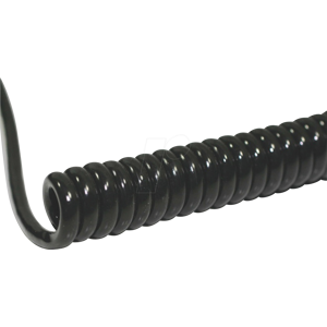 Cable espiral BKL Electronic - 800/3200mm - 4x0,25mm² - Negro - Cable en espiral Cable espiral BKL Electronic - 800/3200mm - 4x0,25mm² - Negro - Cable en espiral