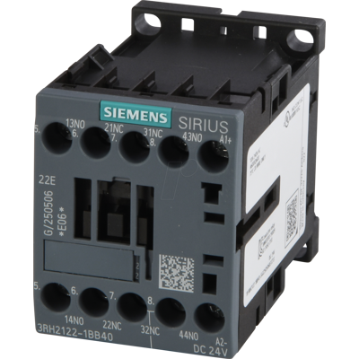 SIEMENS 3RH2122-1BB40 - CONTACTOR AUXILIAR SIRIUS 3RH21, 2 NC+2 NO, 24 V CC SIEMENS 3RH2122-1BB40 - CONTACTOR AUXILIAR SIRIUS 3RH21, 2 NC+2 NO, 24 V CC