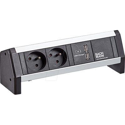 BACHMANN BACH 902.068 - ESCRITORIO 2xUTE 1xUSB Cargador GST18 negro BACHMANN BACH 902.068 - ESCRITORIO 2xUTE 1xUSB Cargador GST18 negro
