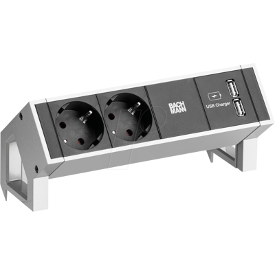 BACHMANN BACH 902.319 - DESK2 2x contacto de seguridad 1x USB-Cargador, blanco BACHMANN BACH 902.319 - DESK2 2x contacto de seguridad 1x USB-Cargador, blanco