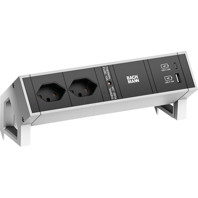 BACHMANN BACH 902.907 - DESK2 2xCH 1xUSB A/C 22W, 0,2m GST18 INOX Suiza BACHMANN BACH 902.907 - DESK2 2xCH 1xUSB A/C 22W, 0,2m GST18 INOX Suiza