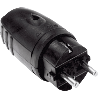 BACHMANN BACH 913.171 - Tapón de contacto protector tipo F - CEE 7/4, negro BACHMANN BACH 913.171 - Tapón de contacto protector tipo F - CEE 7/4, negro