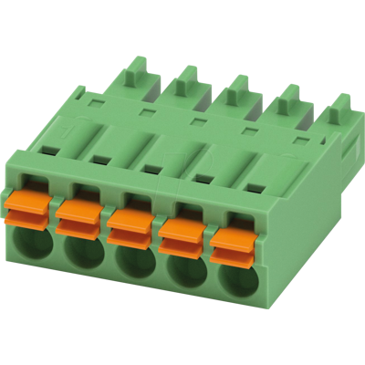 Phoenix Contact Terminal de PCB Macho - 5 Polos - Paso 3,81mm - Verde Phoenix Contact Terminal de PCB Macho - 5 Polos - Paso 3,81mm - Verde