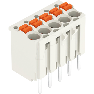 WAGO 2091-1175 - Conector THT hembra de 1 hilo, recto, 5 polos, hasta 1,5 mm² WAGO 2091-1175 - Conector THT hembra de 1 hilo, recto, 5 polos, hasta 1,5 mm²