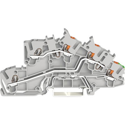 WAGO 2203-7545 - Borne de etapa de instalación, 2,5 mm², L/L/PE, gris WAGO 2203-7545 - Borne de etapa de instalación, 2,5 mm², L/L/PE, gris