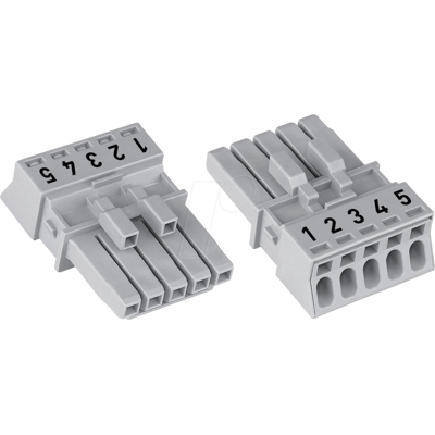 Conector de alimentación Serie 890 WAGO - 5 polos, 16A, Gris Conector de alimentación Serie 890 WAGO - 5 polos, 16A, Gris