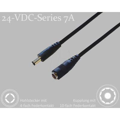 BKL 075914 - Prolongación, 2000 mm, 2,1 mm, 24 V CC, 7 a BKL 075914 - Prolongación, 2000 mm, 2,1 mm, 24 V CC, 7 a